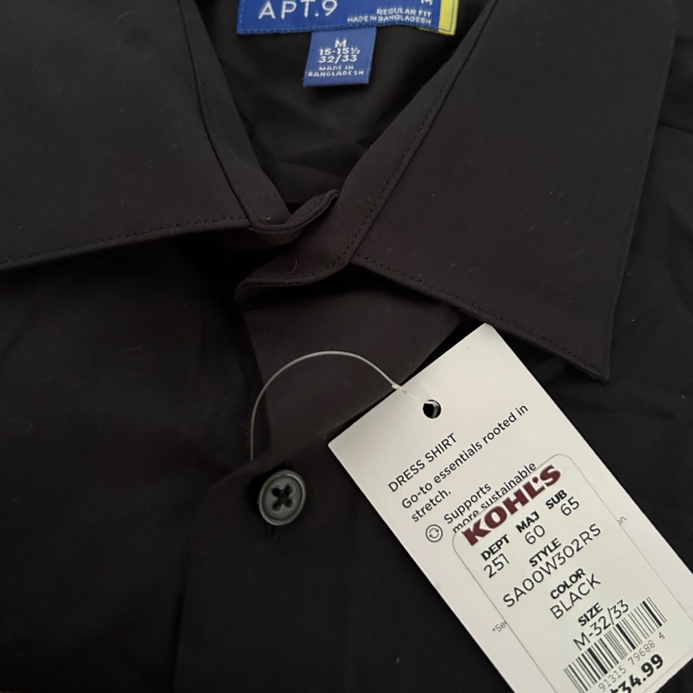 Apt. 9 Men's Classic Black Dress Shirt - Picture 4 of 4